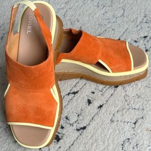Sorel Slingback Suede Wedge Sandals